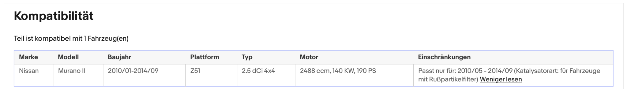 Katalysator Nissan Murano 2.5 dCi 4x4, 140kW, Euro 5 - KatDoc