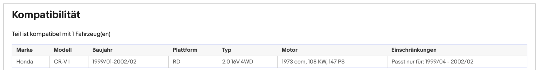 Katalysator Honda CR - V I, 2.0 16V, 4WD, 108kW, Euro 3 - KatDoc