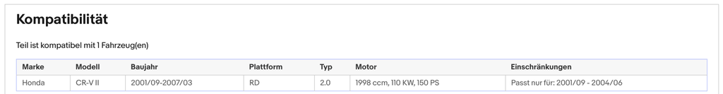 Katalysator für Honda CR - V 2, 2.0 110kW, Euro 4 - KatDoc