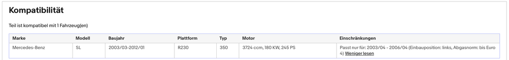 Katalysator Mercedes SL, 350, 3.7, 180kW, Euro 4 - KatDoc