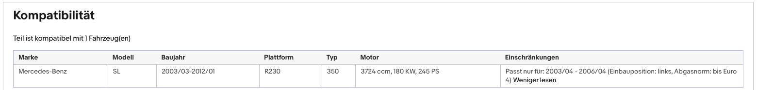 Katalysator Mercedes SL, 350, 3.7, 180kW, Euro 4 - KatDoc