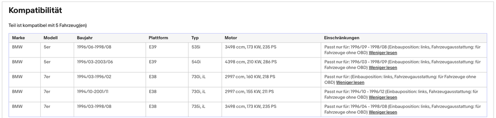 Katalysator BMW 5er/7er, (E38/E39),3.0/3.5/4.4,155/160/173/210kW, links,Euro 2 - KatDoc