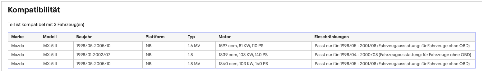 Katalysator Mazda MX - 5 II, 1.6/1.8, 16V, 81/103kW , Euro 2 - KatDoc