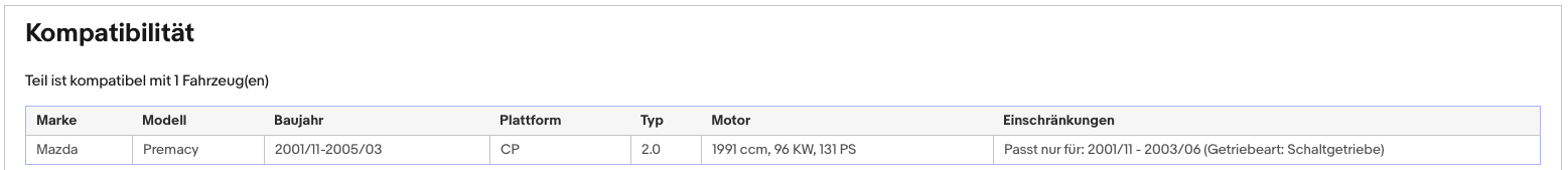 Katalysator Mazda Premacy, 2.0, 96kW, Euro 3 - KatDoc