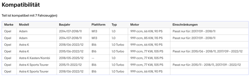 Katalysator für Opel Adam, Astra K, Corsa E, 1.0 66/77/85kW, Euro 6 - KatDoc