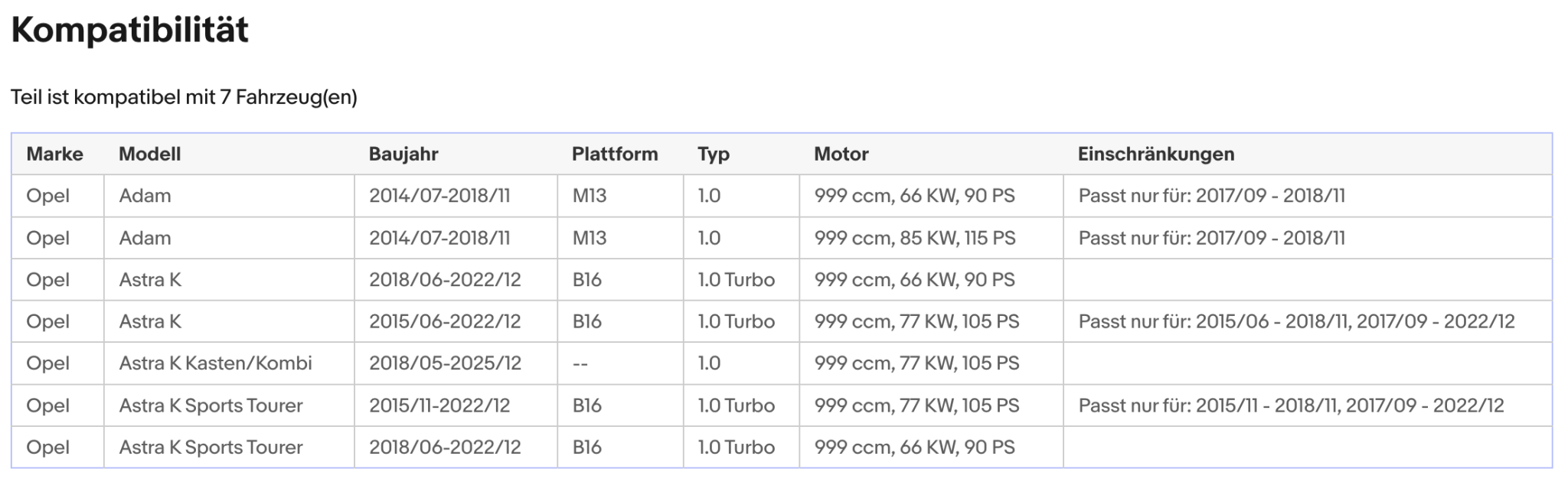 Katalysator für Opel Adam, Astra K, Corsa E, 1.0 66/77/85kW, Euro 6 - KatDoc