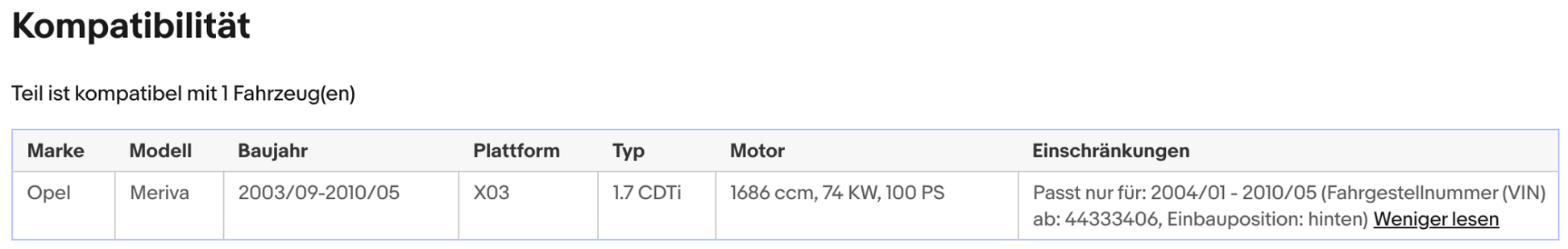 Katalysator für Opel Meriva A, 1.7 CDTI, 74kW, Euro 4 - KatDoc