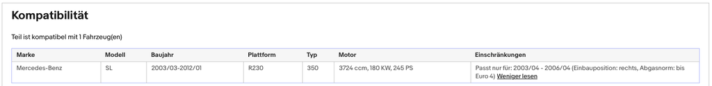 Katalysator Mercedes SL, 350, 3.7, 180kW, Euro 4 - KatDoc