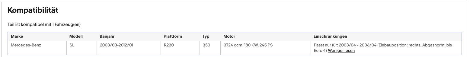 Katalysator Mercedes SL, 350, 3.7, 180kW, Euro 4 - KatDoc