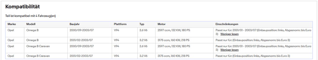 Katalysator für Opel Omega B, 2.6/3.2, V6, 132/160kW, rechts, Euro 3 - KatDoc