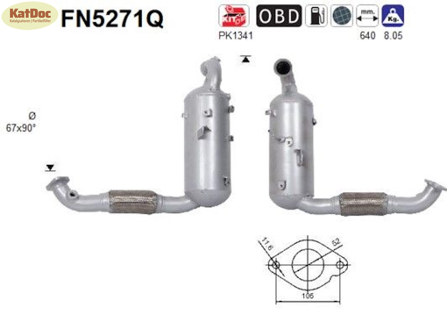 Ruß - PartikelfilterC - Max/Fiesta/Focus/Kuga/Mondeo/Tourneo/Transit,SiliziumEuro 6 - KatDoc