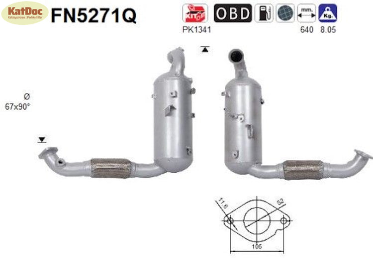 Ruß - PartikelfilterC - Max/Fiesta/Focus/Kuga/Mondeo/Tourneo/Transit,SiliziumEuro 6 - KatDoc