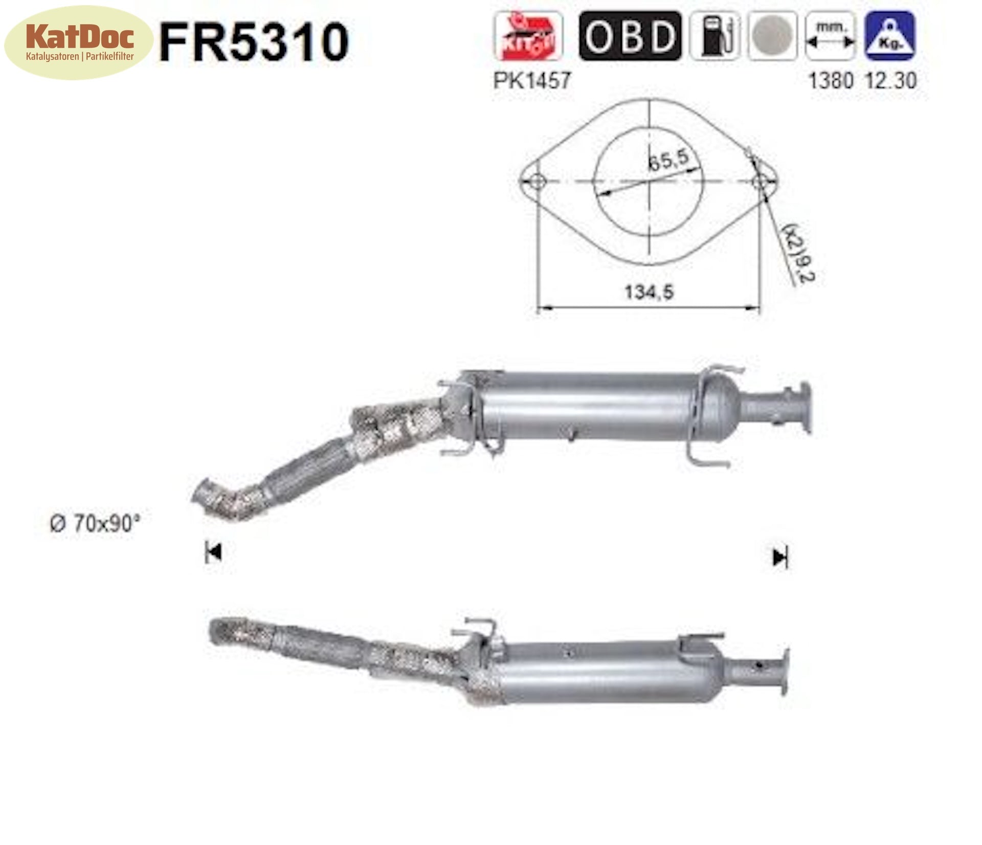 Ruß - Partikelfilter für Citroen Jumper, Fiat Ducato, Peugeot Boxer, 2.2, Euro 6 - KatDoc