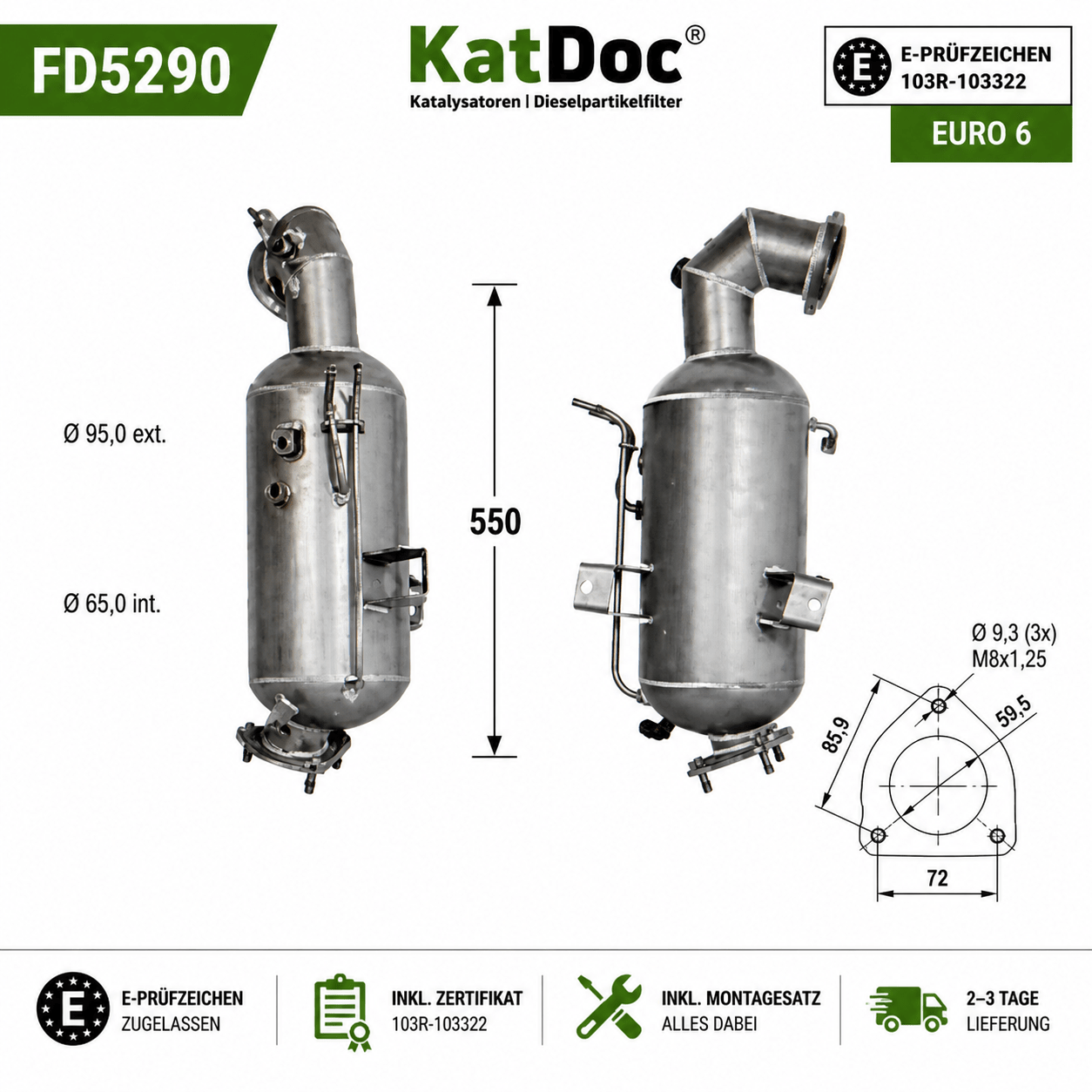DPF Partikelfilter Opel Cascada Insignia A Zafira C Tourer 2.0 CDTi Euro 6 - KatDoc