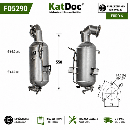 DPF Partikelfilter Opel Cascada Insignia A Zafira C Tourer 2.0 CDTi Euro 6 - KatDoc