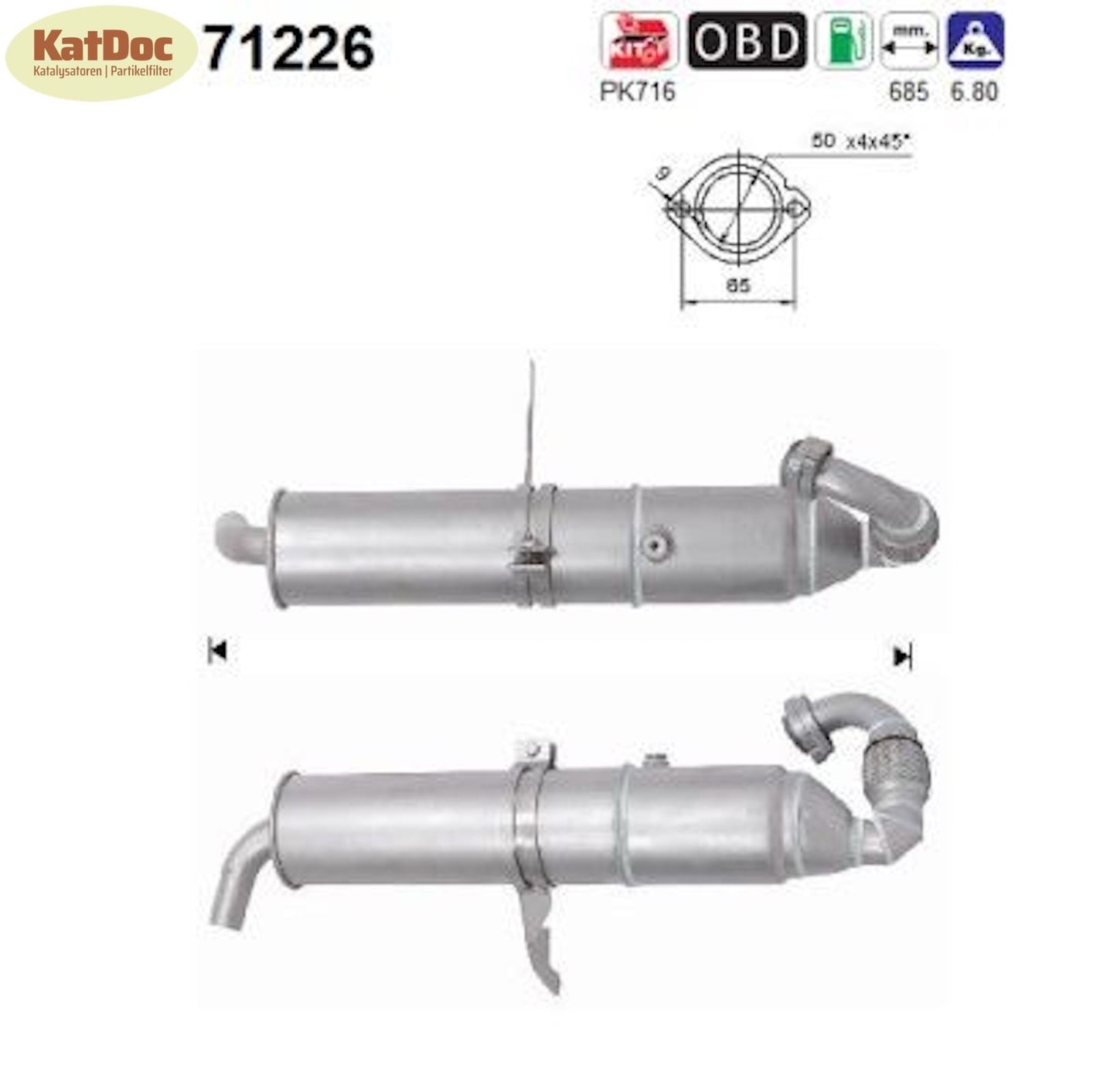 Katalysator für Smart Cabrio/City - Coupe/Crossblade/Fortwo, 0.6/0.7, Euro 3 - KatDoc