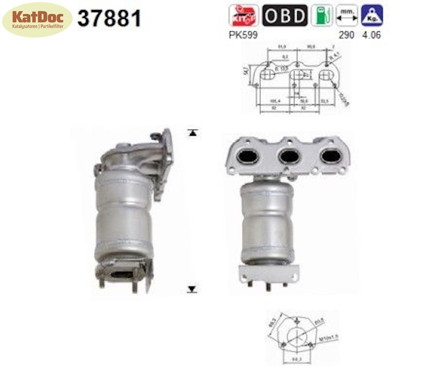 Katalysator Seat Ibiza, VW Polo, 1.2, 47kW, Euro 3 - KatDoc