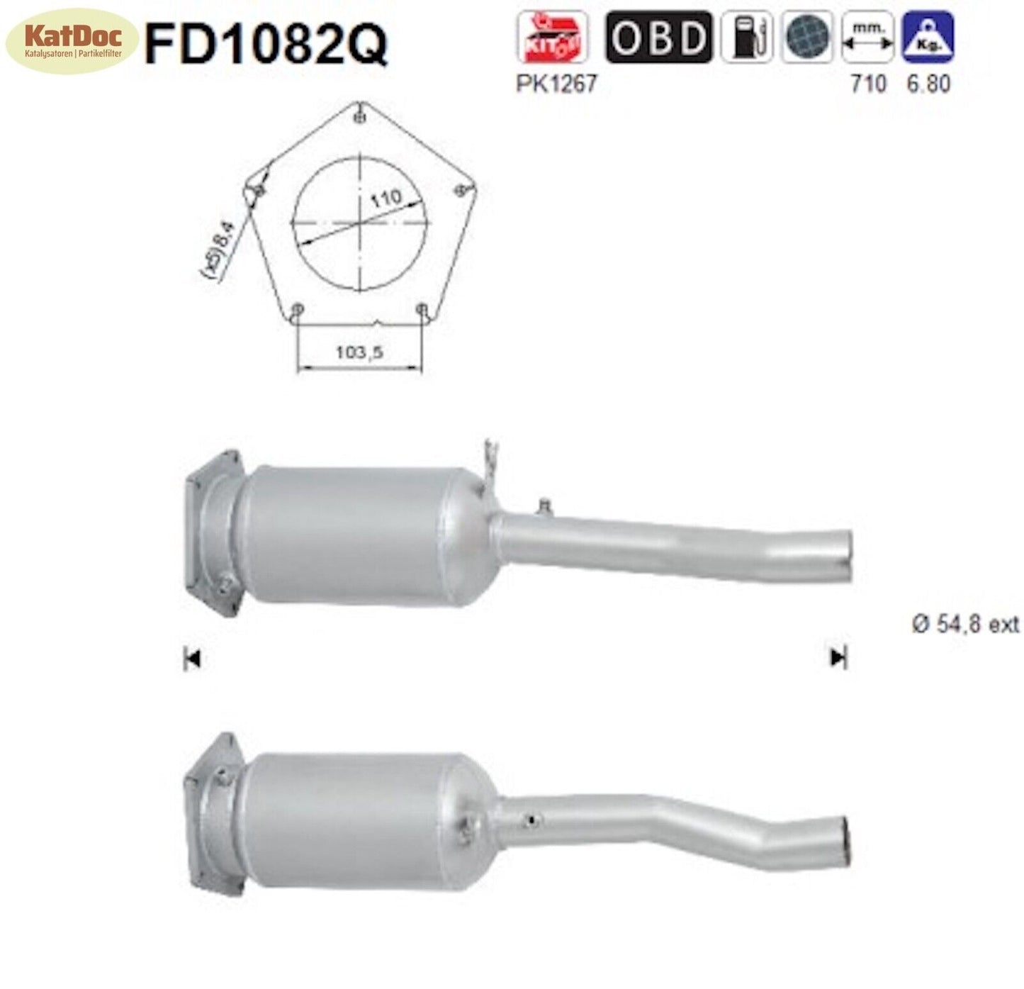 Ruß - Partikelfilter Seat Alhambra,VW Sharan, 2.0,TDI,100/103kW,Silizium, Euro 4 - KatDoc