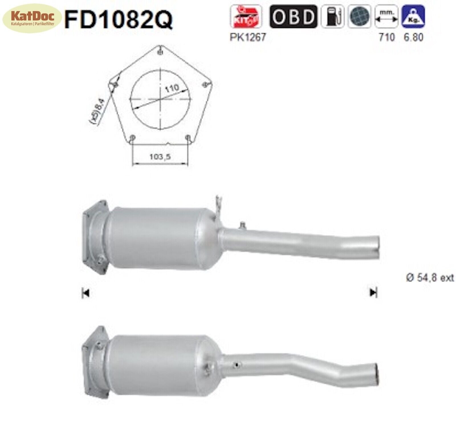 Ruß - Partikelfilter Seat Alhambra,VW Sharan, 2.0,TDI,100/103kW,Silizium, Euro 4 - KatDoc