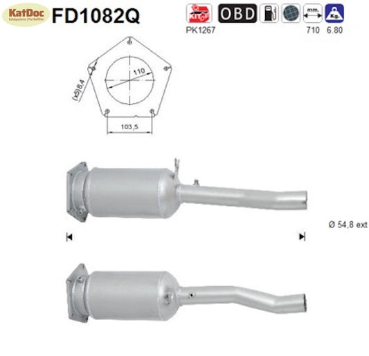 Ruß - Partikelfilter Seat Alhambra,VW Sharan, 2.0,TDI,100/103kW,Silizium, Euro 4 - KatDoc
