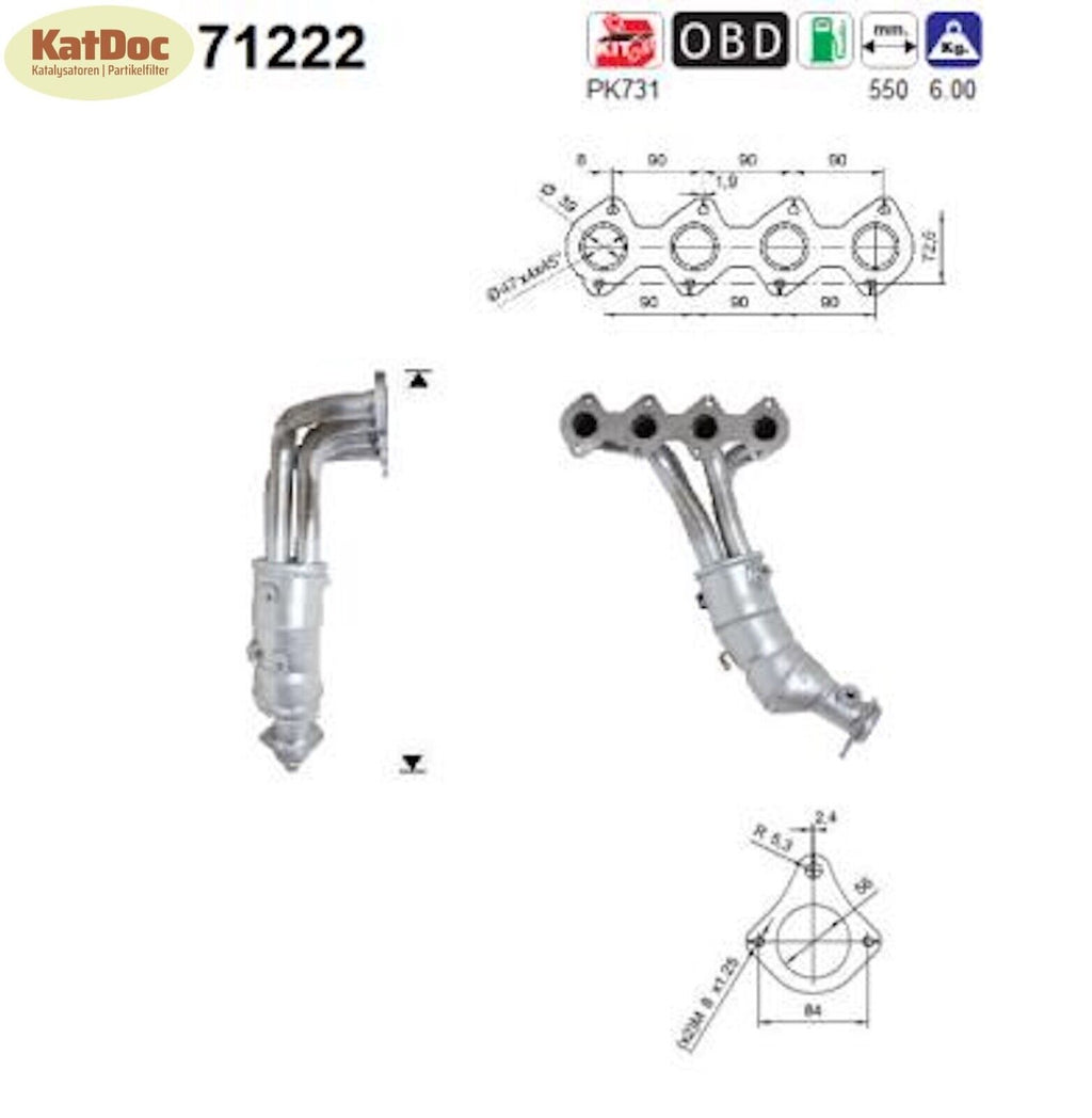 Katalysator Mercedes C - Klasse/CLK, 1.8, 105/120/125/141kW, Kompressor, Euro 3 - KatDoc