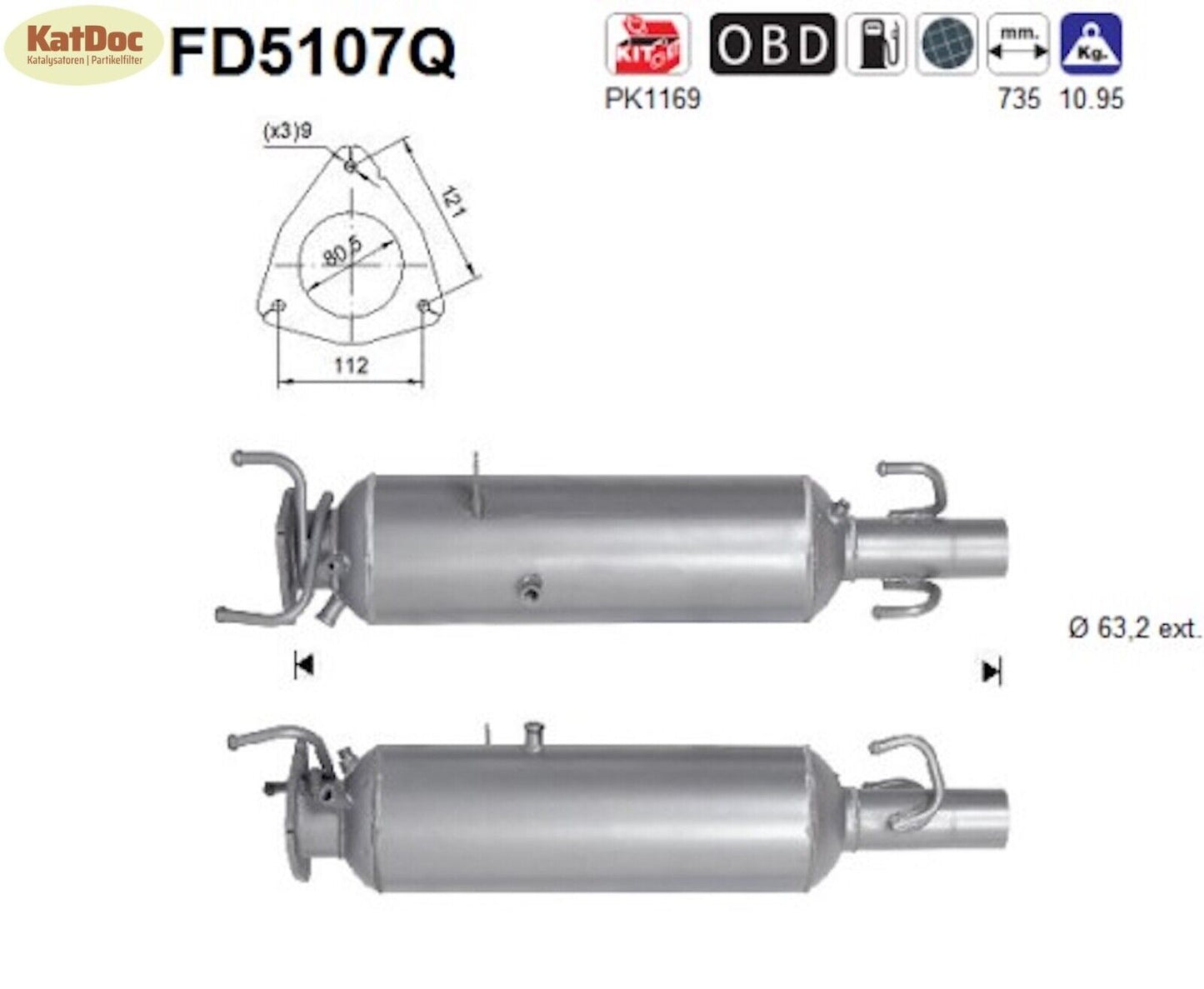 Ruß - Partikelfilter Citroen Jumper, Fiat Ducato, Peugeot Boxer,Silizium, Euro 5 - KatDoc