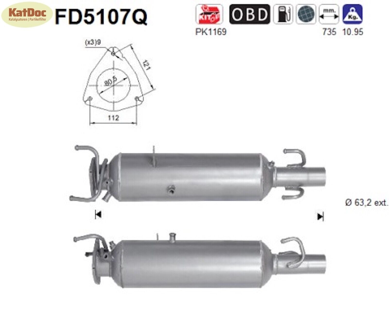 Ruß - Partikelfilter Citroen Jumper, Fiat Ducato, Peugeot Boxer,Silizium, Euro 5 - KatDoc
