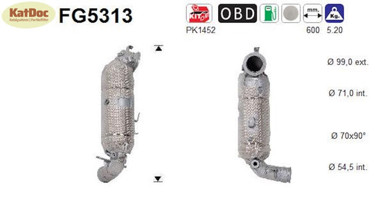 Ruß - Partikelfilter inkl.Katalysator für Citroen, DS, Opel, Peugeot, 1.2,Euro 6 - KatDoc