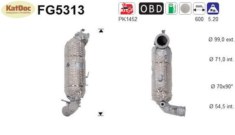 Ruß - Partikelfilter inkl.Katalysator für Citroen, DS, Opel, Peugeot, 1.2,Euro 6 - KatDoc