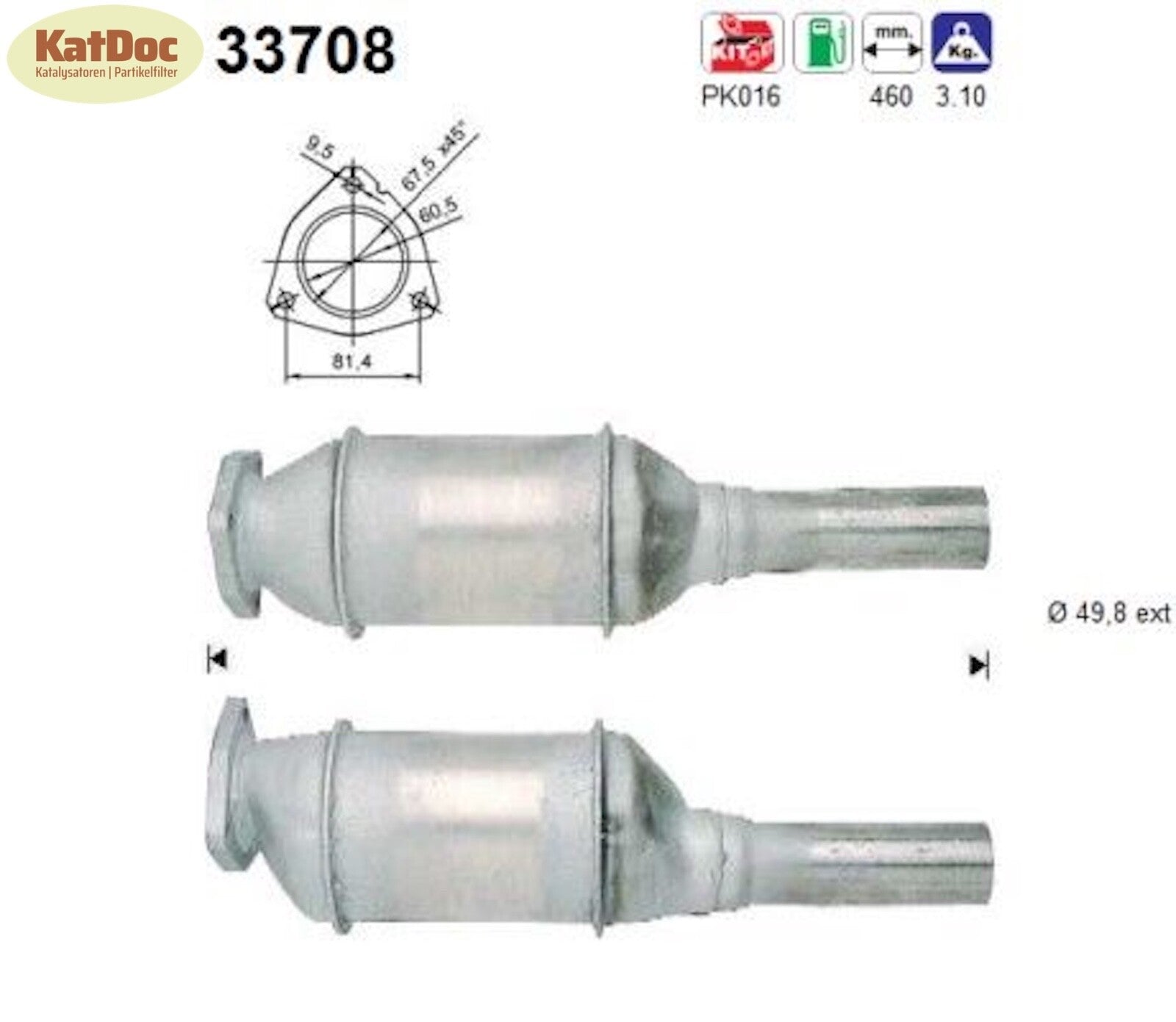 Katalysator für Seat Cordoba/Ibiza/Toledo, VW Polo, 1.6/1.8/2.0, Euro 1&2 - KatDoc