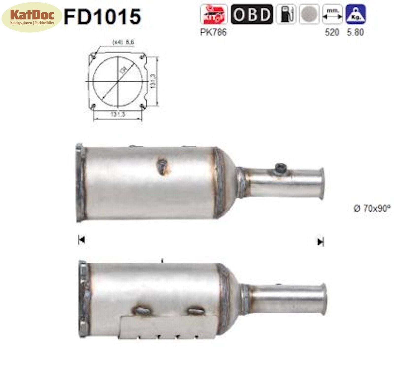 Ruß - Partikelfilter für Citroen C4, Peugeot 307, 2.0 HDi, 100kW, Euro 4 - KatDoc