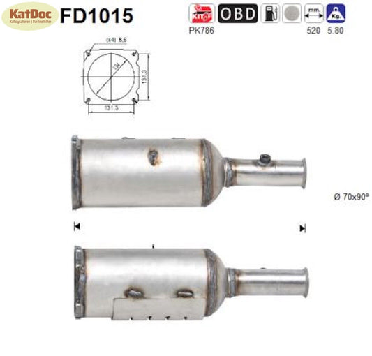 Ruß - Partikelfilter für Citroen C4, Peugeot 307, 2.0 HDi, 100kW, Euro 4 - KatDoc