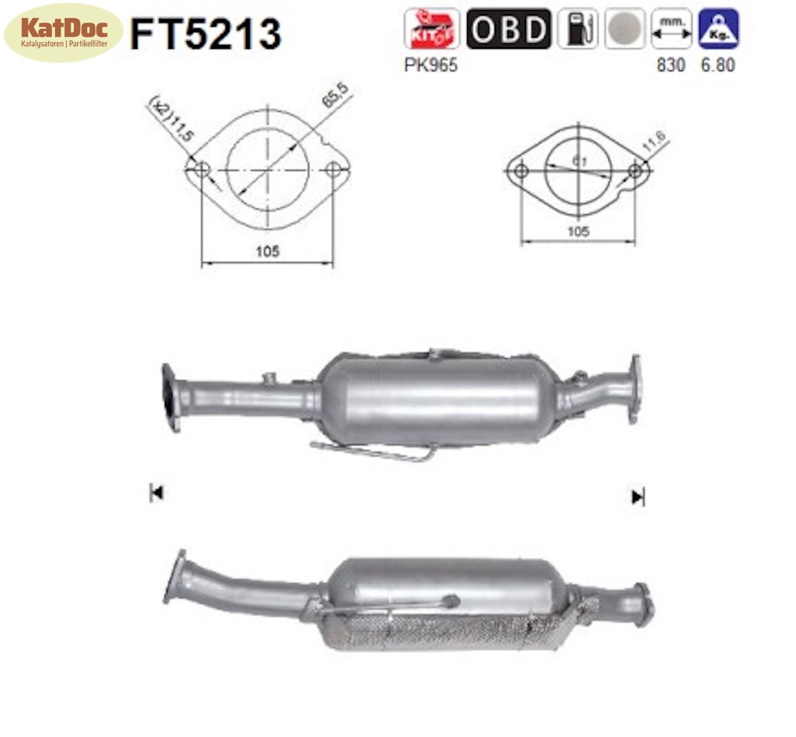 Ruß - Partikelfilter für Ford Kuga, 2.0 TDCi, 4x4, Euro 6 - KatDoc