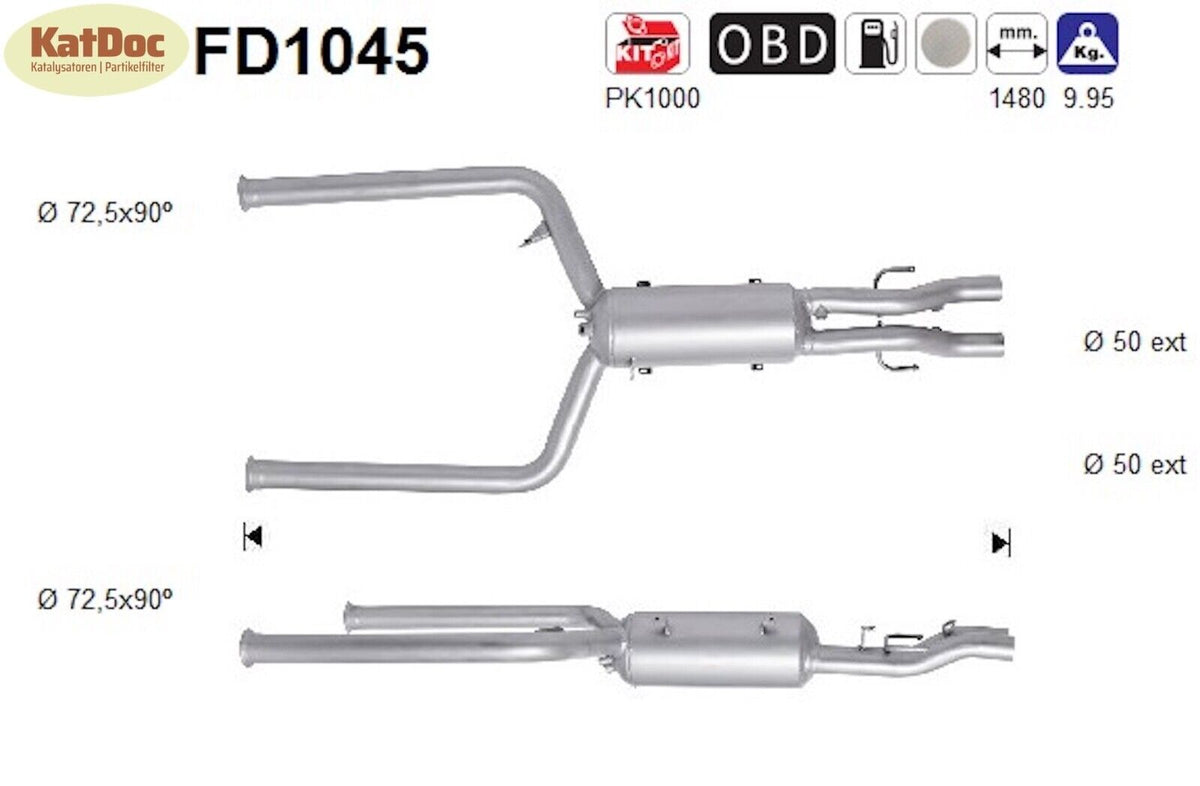 Ruß - Partikelfilter für Jaguar S - Type/XF, 2.7 D, 152kW, Euro 4 - KatDoc