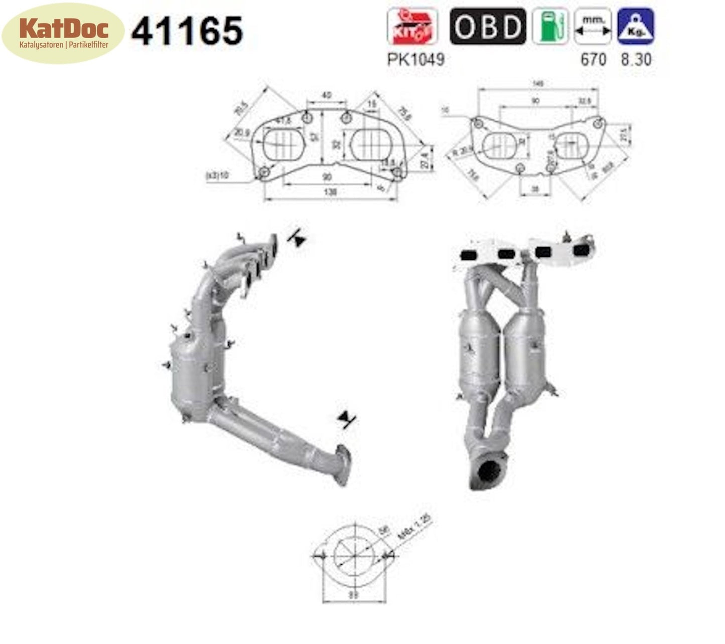 Katalysator Alfa Romeo 156/GT/GTV/Spider, 2.0 JTS, 119/121/122kW, Euro 4 - KatDoc