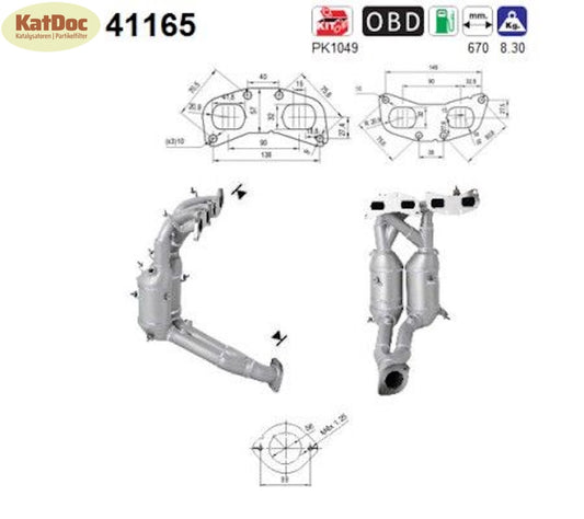 Katalysator Alfa Romeo 156/GT/GTV/Spider, 2.0 JTS, 119/121/122kW, Euro 4 - KatDoc