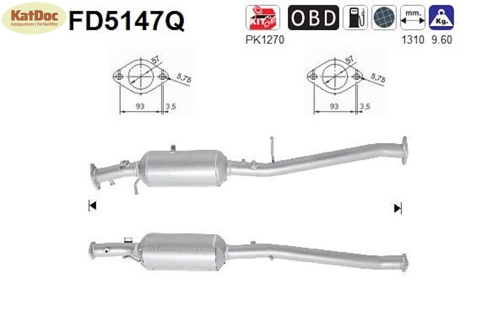 Ruß - Partikelfilter Ford Ranger,2.2/3.2 TDCi, 4x4, 92/110/147kW,Silizium,Euro 5 - KatDoc