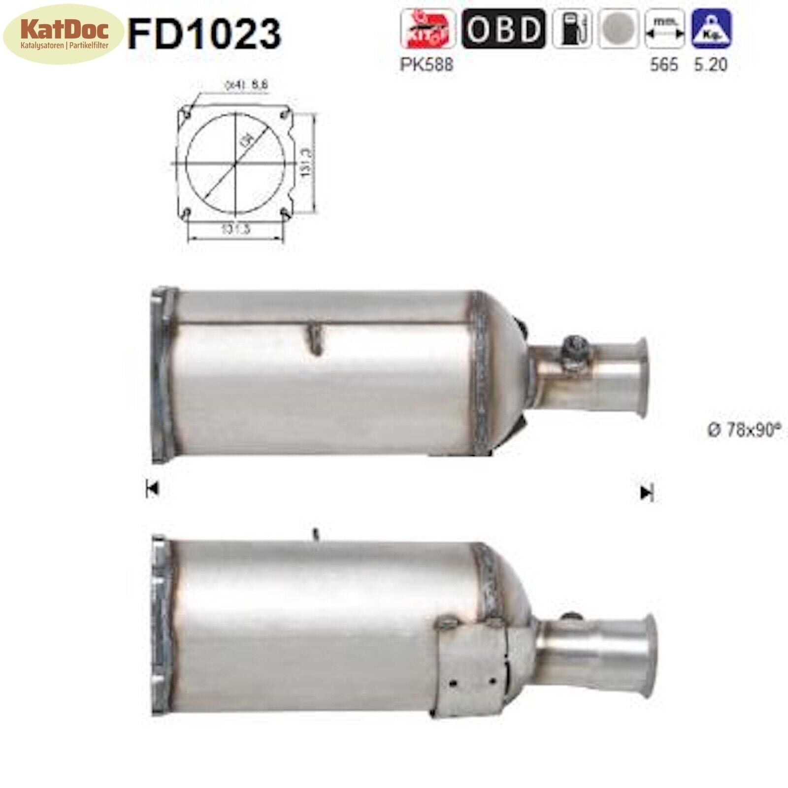 Ruß - Partikelfilter für Citroen C4 Grand Picasso/Picasso,2.0 HDi, 100kW, Euro 4 - KatDoc