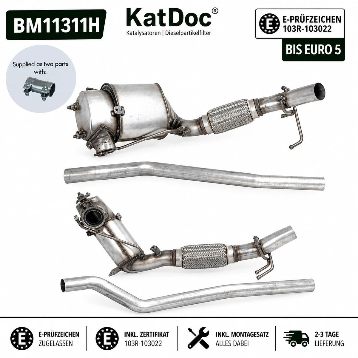DPF Dieselpartikelfilter Audi Q3 VW Tiguan 2.0 TDI 110–177 PS bis Euro 5 - KatDoc