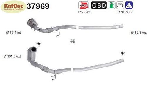 Katalysator Audi A3, Seat Ateca/Leon, Skoda Karoq/Octavia, VW Golf 7, Euro 6 - KatDoc