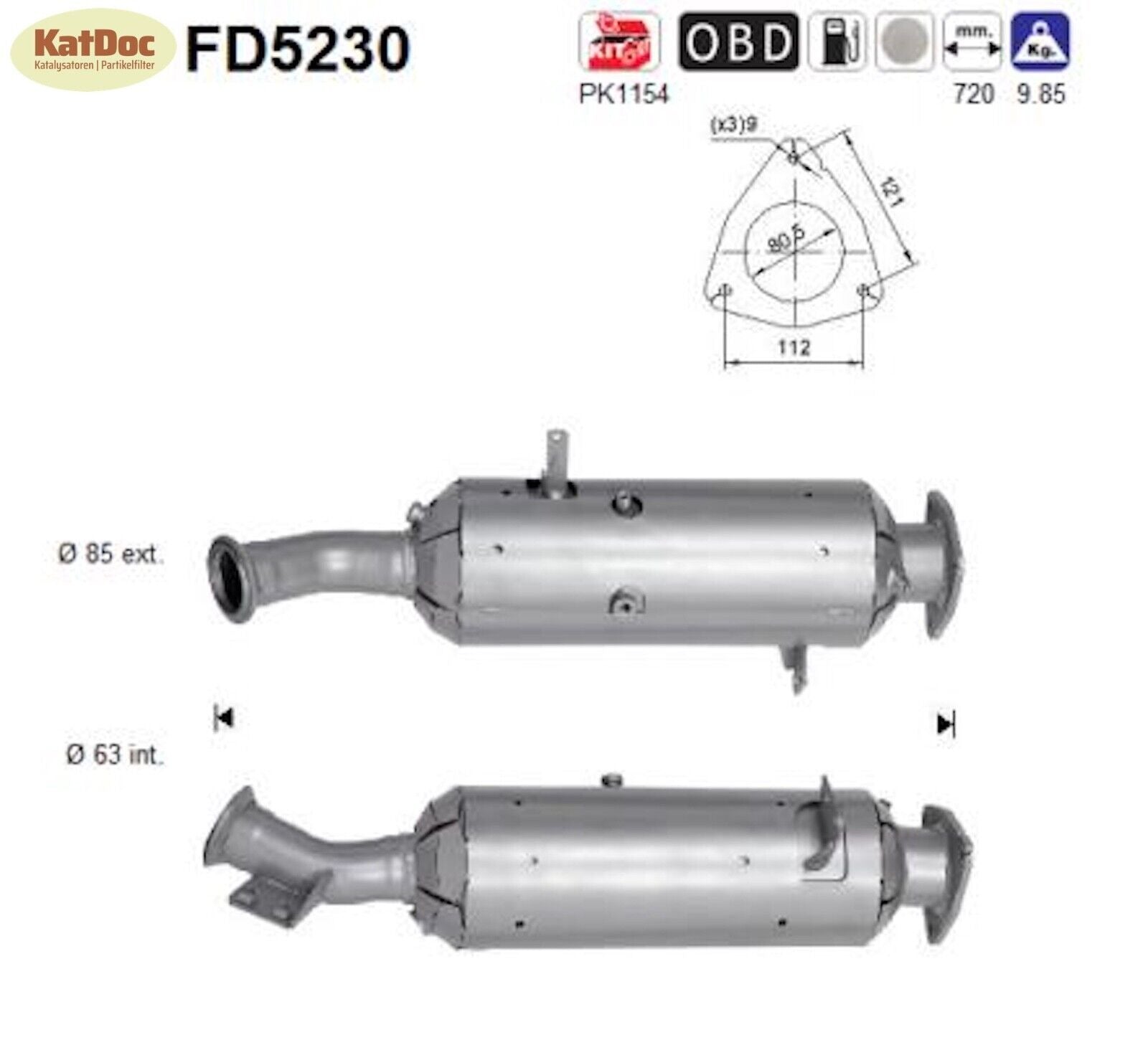 Ruß - Partikelfilter für Iveco Daily 6, Euro 5 - KatDoc