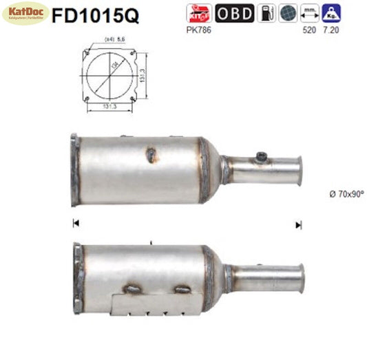 Ruß - Partikelfilter für Citroen C4, Peugeot 307, 2.0 HDi, 100kW,Silizium,Euro 4 - KatDoc