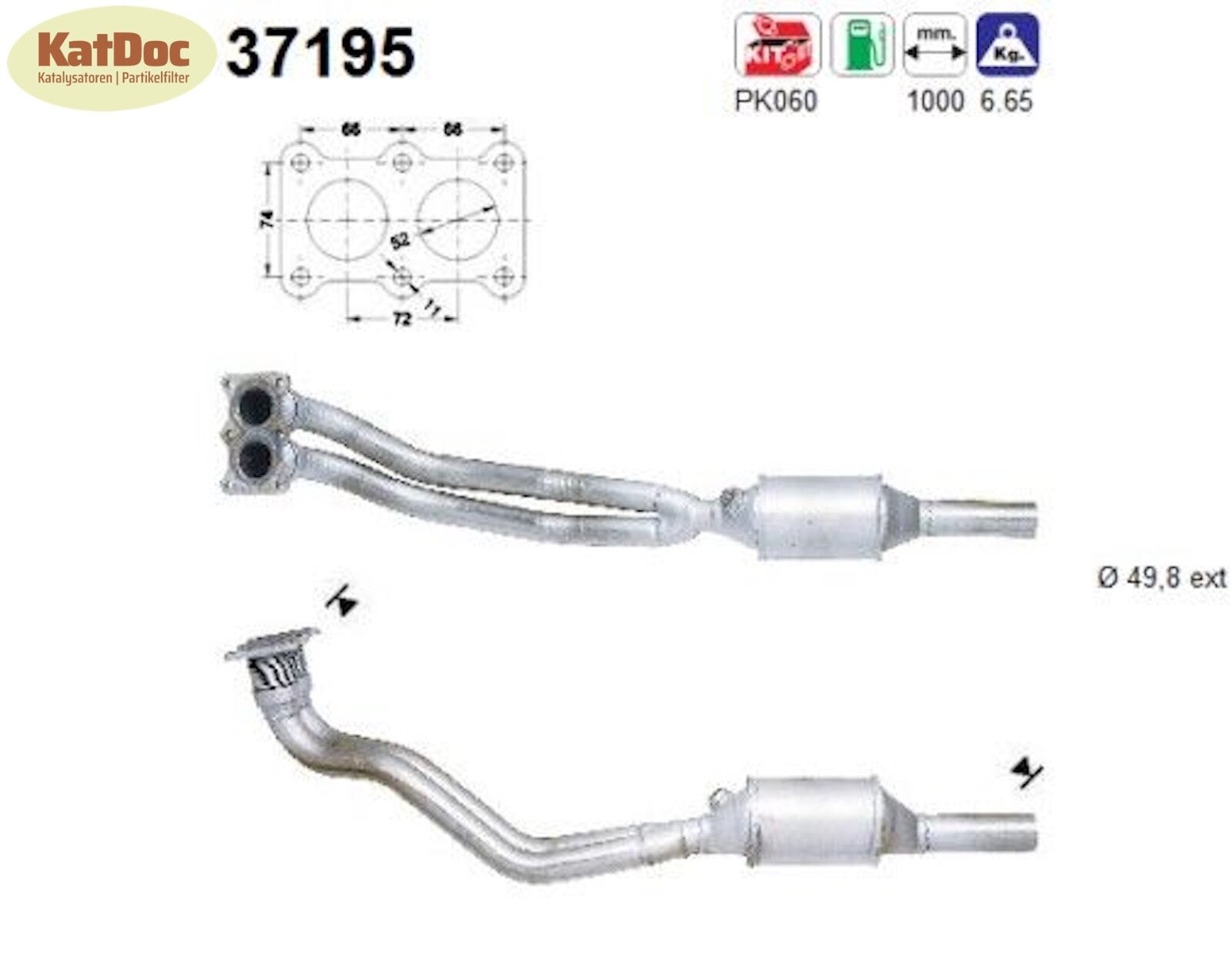 Katalysator Audi A3,Seat Toledo/Leon,Skoda Octavia,VW Golf 4/Bora, 1.6, Euro 1&2 - KatDoc