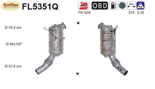 Ruß - Partikelfilter für BMW 5er/6er/X5, 2.0, Silizium, Euro 6 - KatDoc