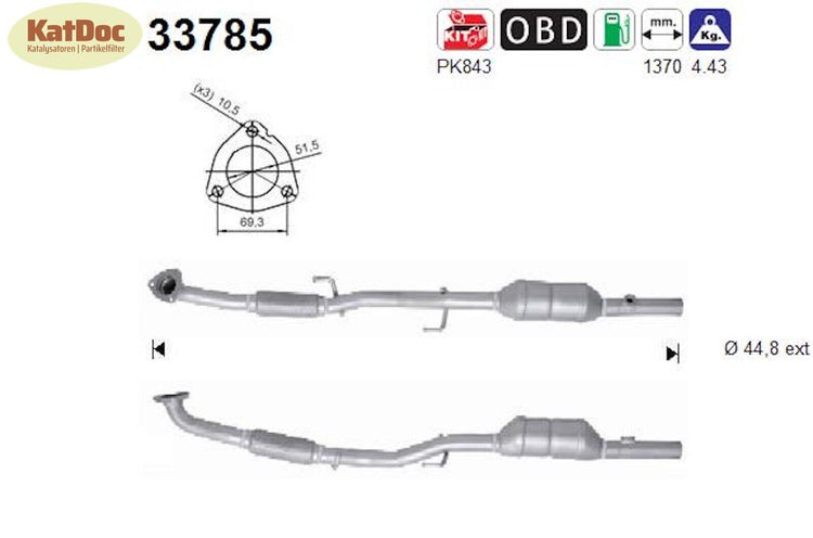 Katalysator Seat Cordoba/Ibiza, Skoda Fabia/Roomster, VW Polo,1.4/1.6, Euro 4 - KatDoc