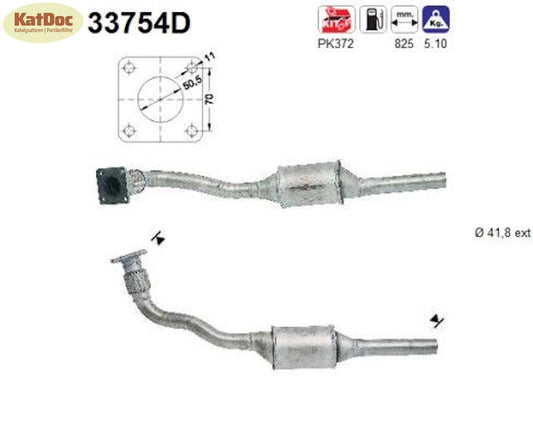 Katalysator für Seat Inca, VW Caddy, 1.9 D, 47kW, Euro 1&2 - KatDoc