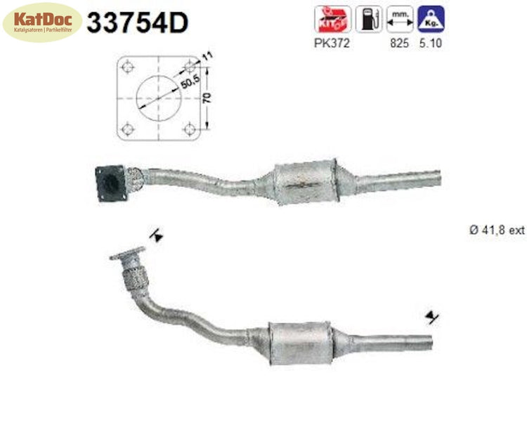 Katalysator für Seat Inca, VW Caddy, 1.9 D, 47kW, Euro 1&2 - KatDoc