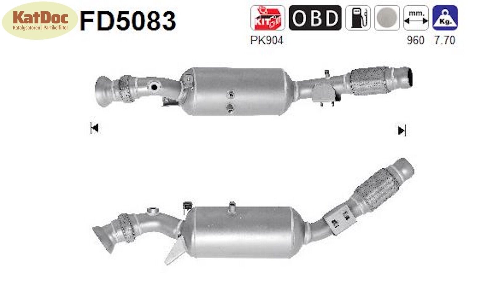 Ruß - Partikelfilter für Mercedes - Benz Sprinter, 2.1 CDI, Euro 5 - KatDoc