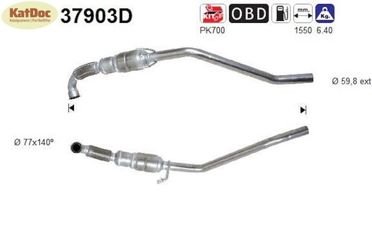 Katalysator für VW T5, 2.5 TDI, 96/128kW, Euro 3 - KatDoc