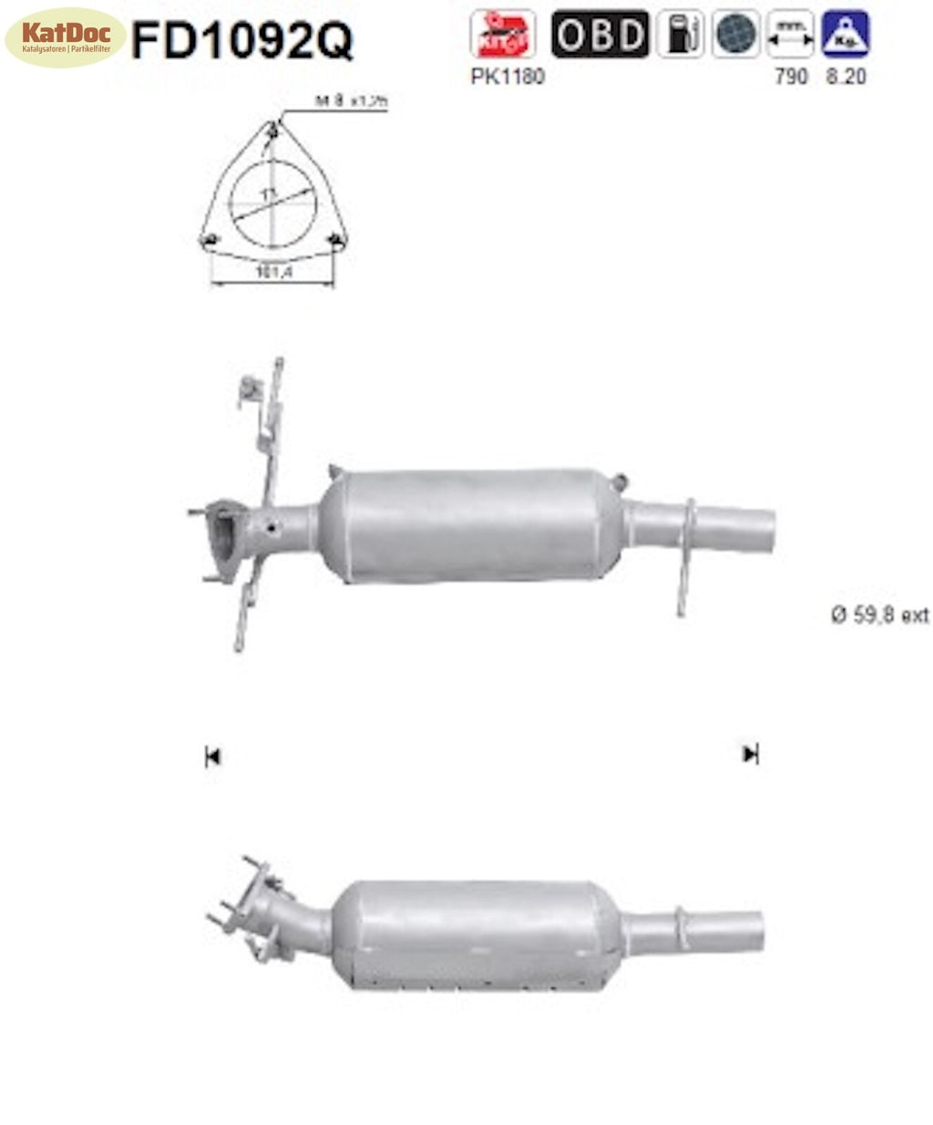Ruß - Partikelfilter Land Rover Freelander 2.2 TD4,4x4,112/118kW,Silizium,Euro 4 - KatDoc